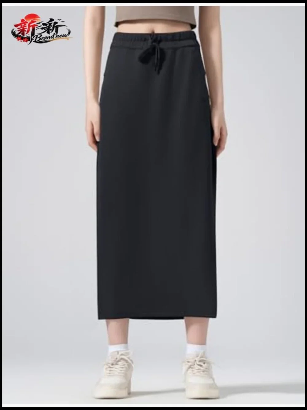 Midi Length Athletic Skirt High Waist Tennis Skort with Pockets
